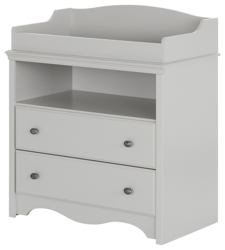 South Shore Angel Changing Table With Drawers, Soft Gray Transitional