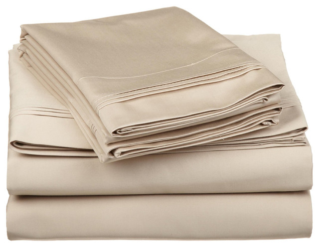 Solid Egyptian Cotton Full Deep Pocket Sheet Set, Linen