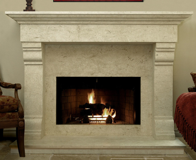 Monte Cruz #304 Hand Carved Natural Stone Fireplace Mantel