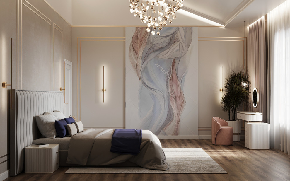 Спальная комната. Из дизайн проекта дома в поселке "Лесной остров"