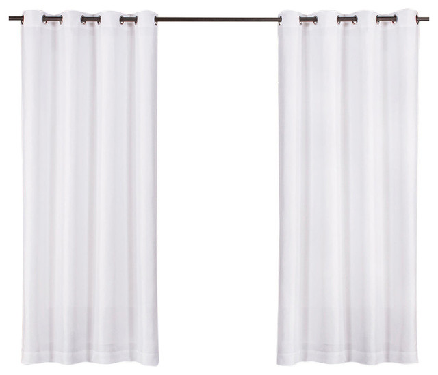 Natural 2 Piece Exclusive Home Curtains EH8172-08 2-84G Biscayne Indoor/Outdoor Two Tone Textured Window Curtain Panel Pair with Grommet Top 54x84