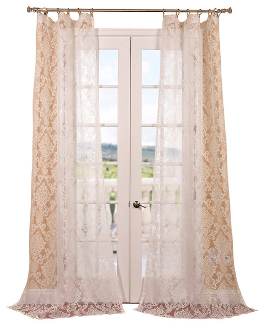 Antoinette White Patterned Sheer Curtain
