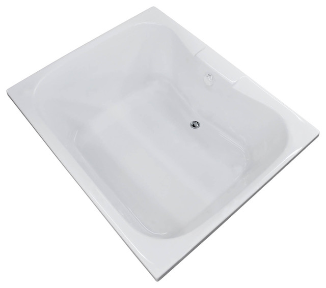 Veronesse 48 x 60 Rectangular Soaker Drop-In Bathtub - Tub with Center Drain