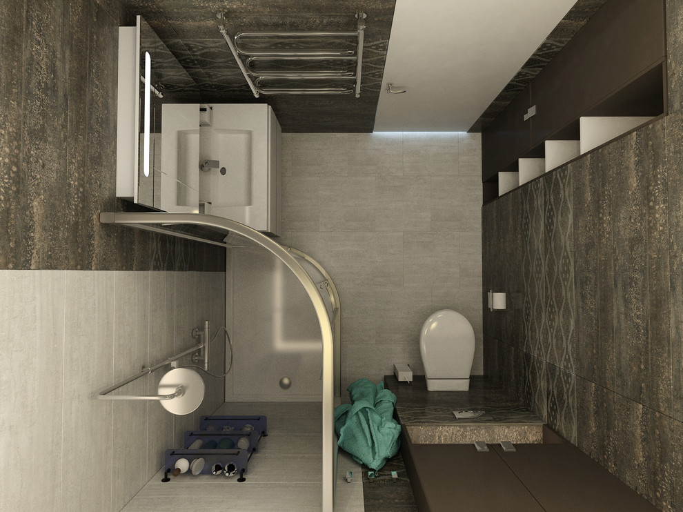 Санузел в новостройке (несколько вариантов плитки).