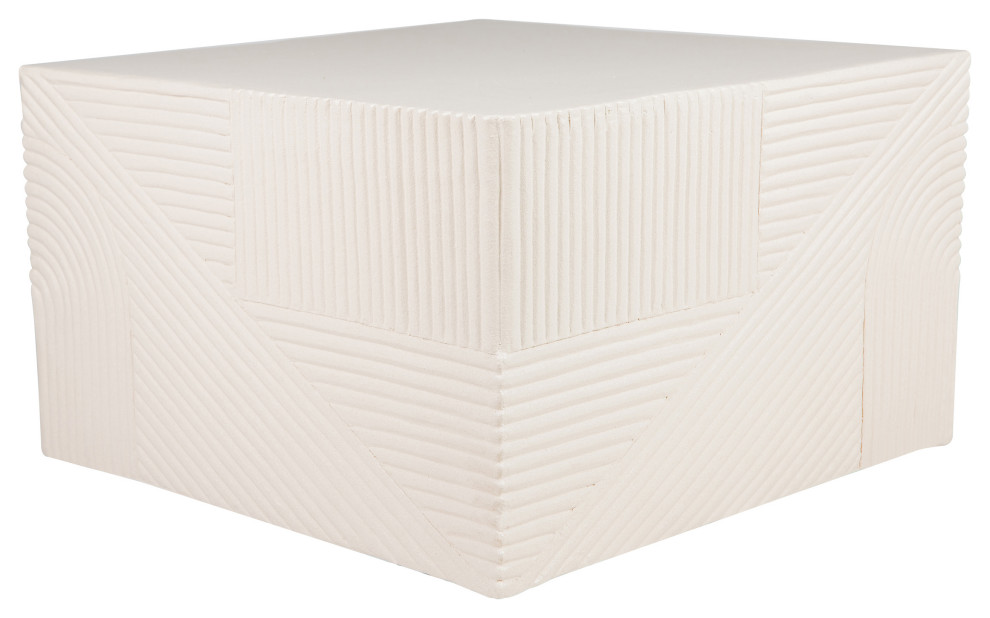 Serenity Textured Square Table 24" White Outdoor Accent Table