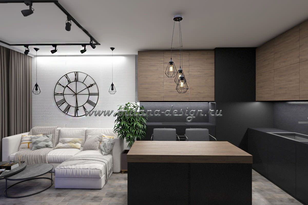 Проект 2х комнатной квартиры в стиле лофт