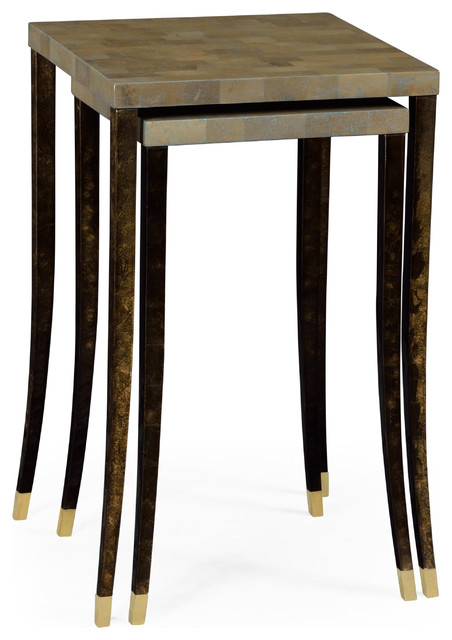 Natural Brick Eggshell Nesting Tables Transitional Coffee Table Sets By Jonathan Charles Fine Furniture