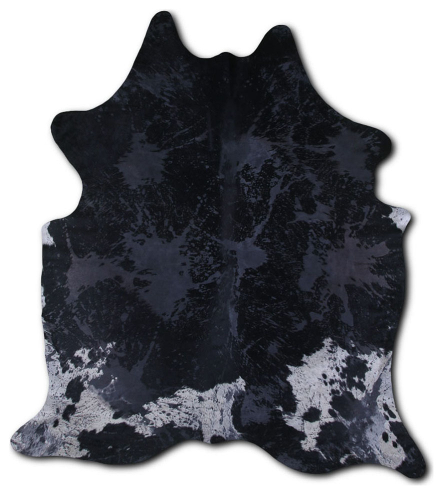 ACID WASHED HAIR ON Cowhide Rug DE DISTRESSED GREY, 5'x7' to 6'x8