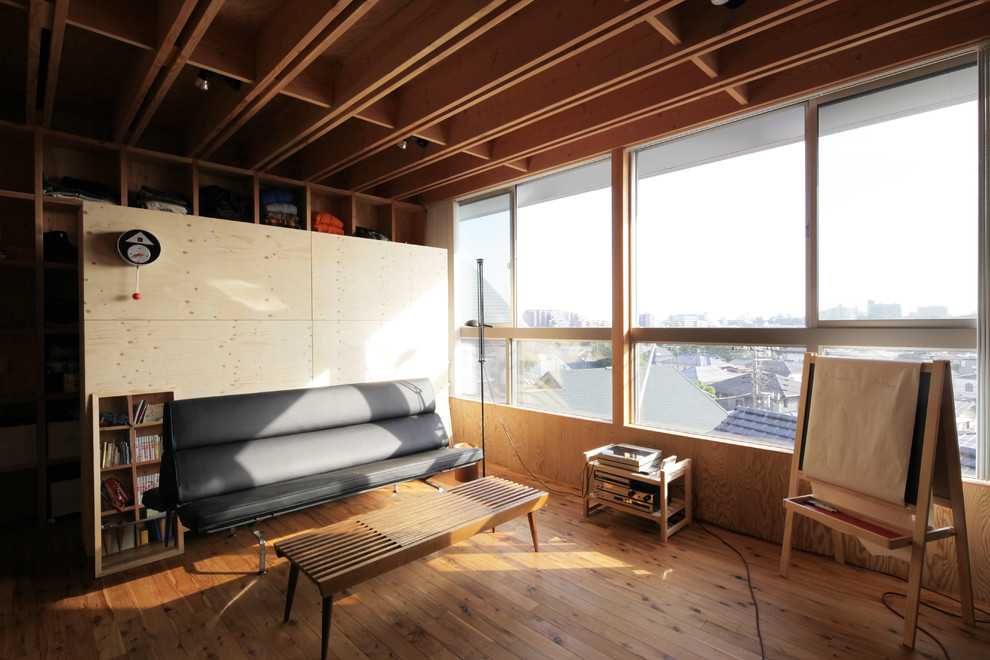 Inspiration for an industrial family room in Tokyo Suburbs.