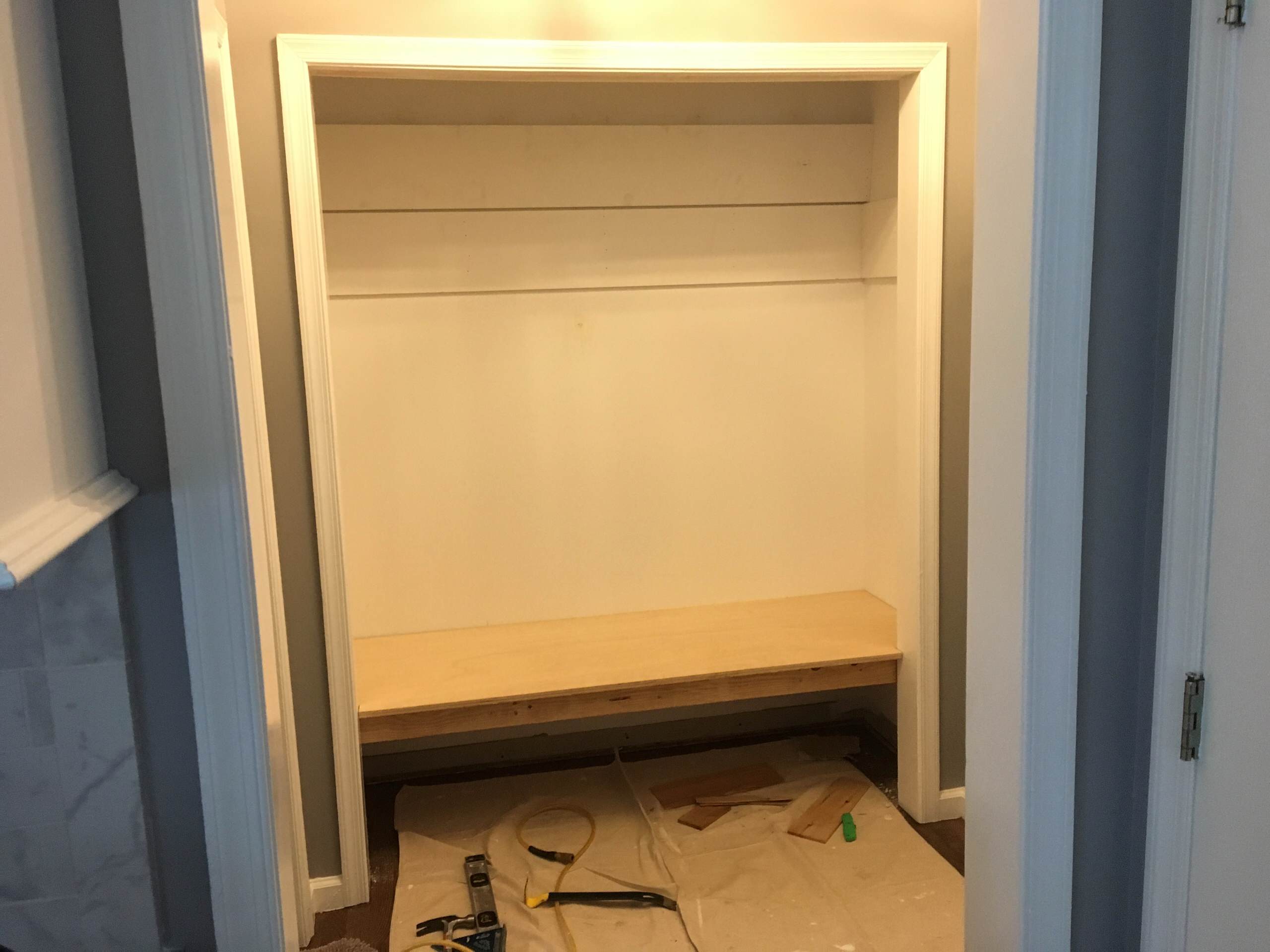 Closet conversion to Mud Room