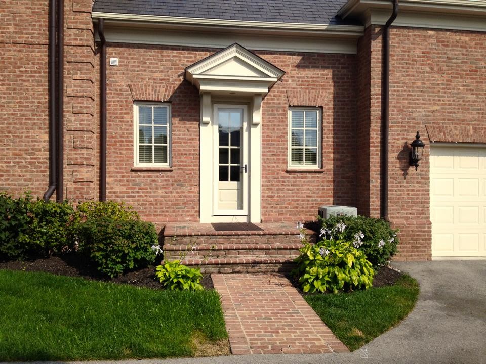 Inspiration for a small single front door remodel in Columbus