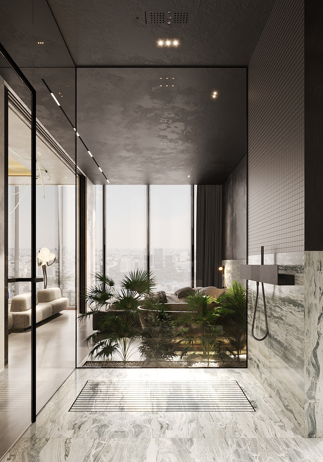 Квартира-студия в небоскребе.