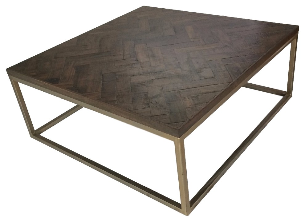 Herringbone Coffee Table Transitional Coffee Tables by Metal Tree Houzz