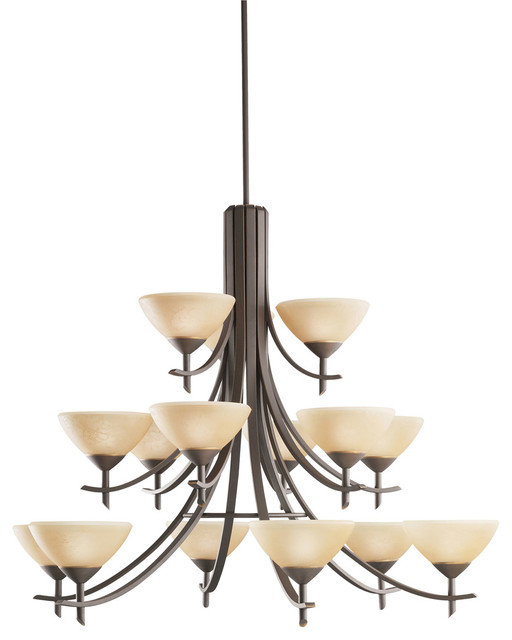 Kichler Lighting Olympia 15Light Chandelier, Olde Bronze Sunset Marble