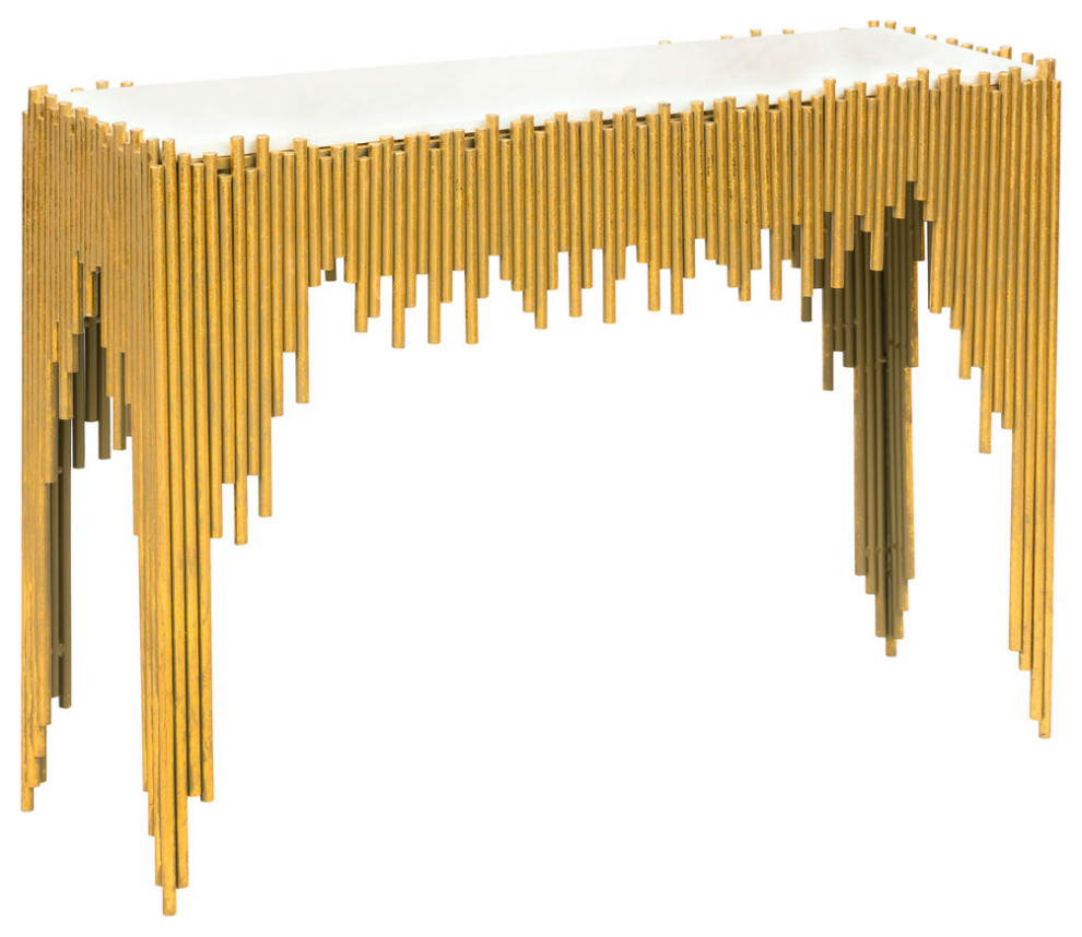 TOV Furniture Waterfall Console Table Transitional Console Tables