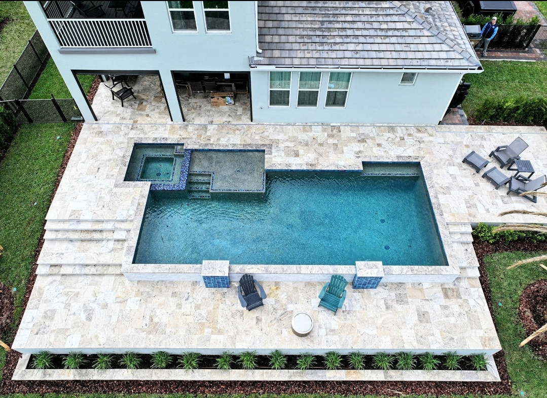 Contemporary Pool with Elevated Design in Winter Garden, Florida