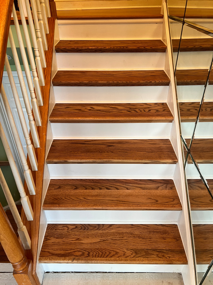 Engineered Hardwood Flooring Installation & Custom Stair Tread Renovation