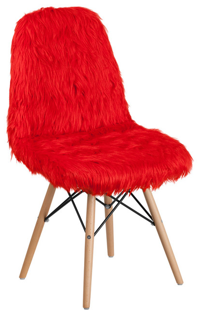 red fluffy chair