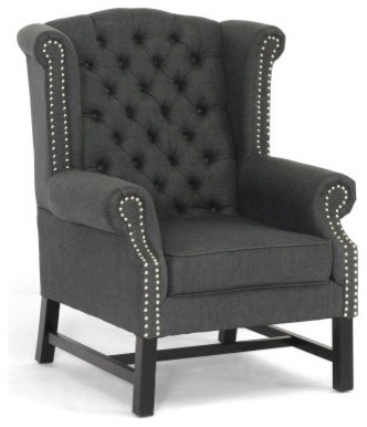 Baxton Studio Sussex Linen Club Chair - Gray