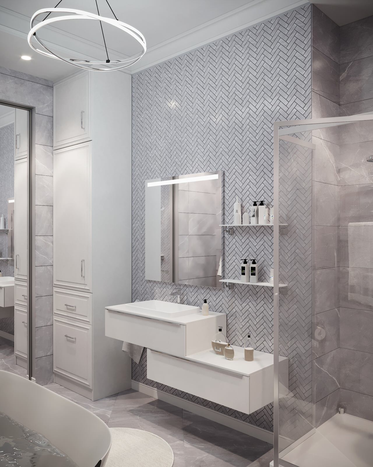 Визуализация (настройка света, материалов) квартиры в Москве.