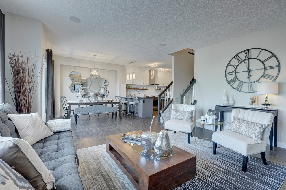 Inspiration for a transitional home design remodel in Edmonton
