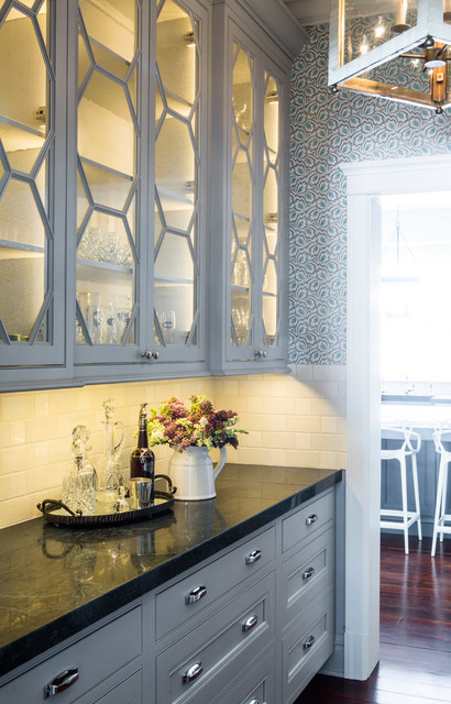 White Cabinets Black Countertops Butlers Pantry St Louis Mo