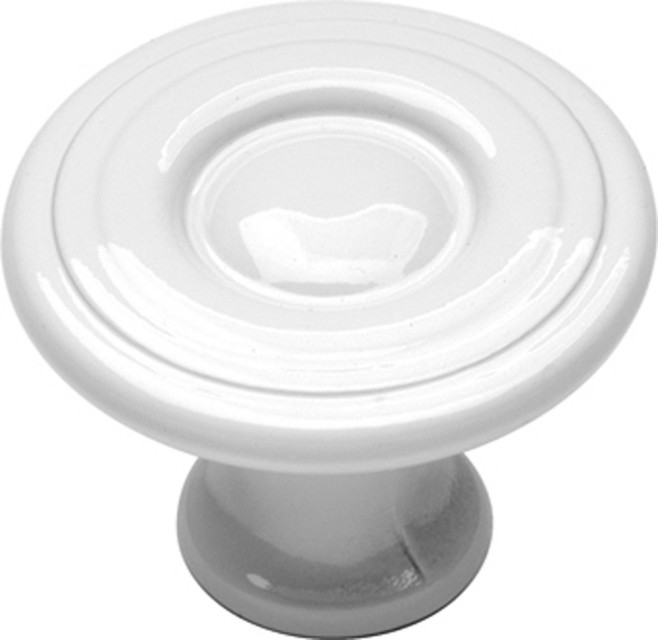 Belwith Hickory 1-1/8 In. Conquest White Cabinet Knob P14402-W Hardware