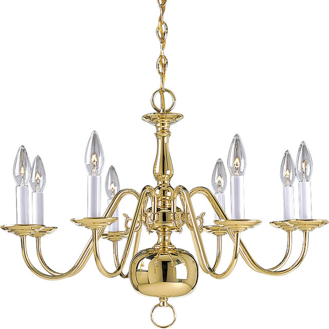 Progress Lighting P4357 8Light Chandelier with Candle Sleeves Traditional Chandeliers by