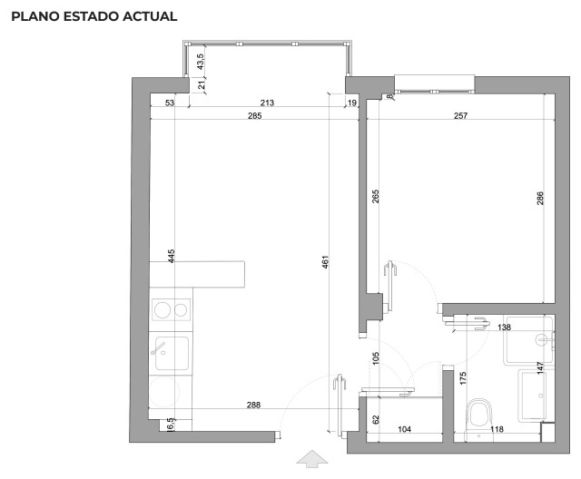 Reforma integral de un piso de 27m2 en Madrid - Nórdico - Salón ...
