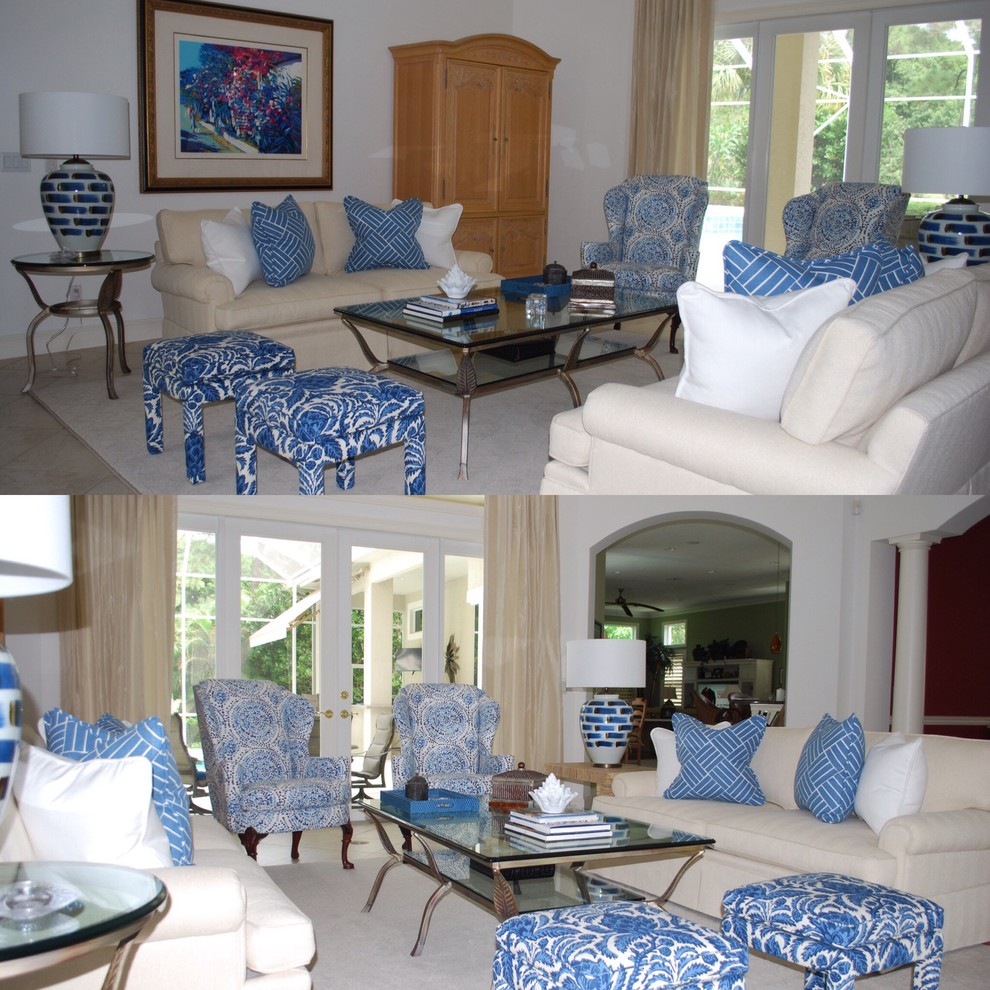 Inspiration for a transitional home design remodel in Miami