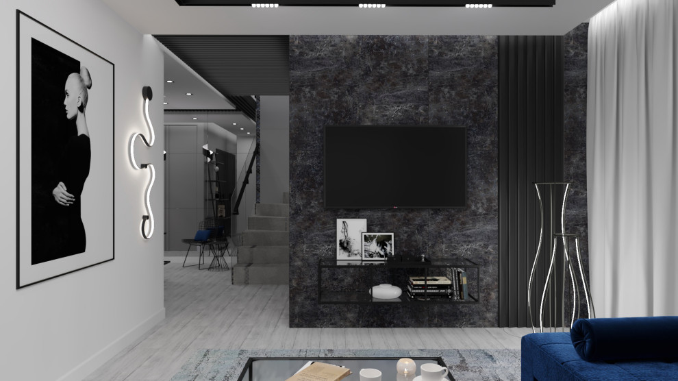 Аскетичный и женственный, лаконичный и смелый интерьер квартиры в трех уровнях