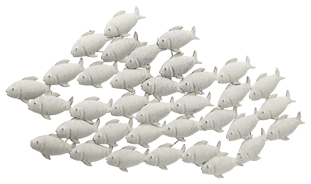 Cape Cod Large School of Fish - Beach Style - Metal Wall Art - by Whole ...
