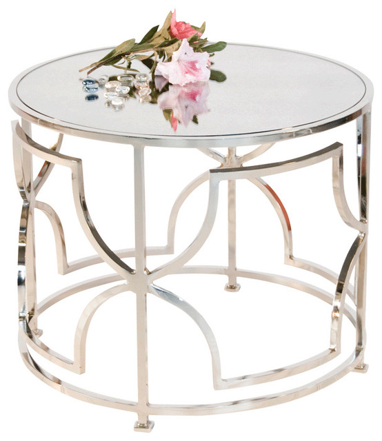 Worlds Away Round Tail Table With Antique Mirror Top Tess Worlds Away Nickel Plated Round Tail Table With Antique Mirror Top Tess N
