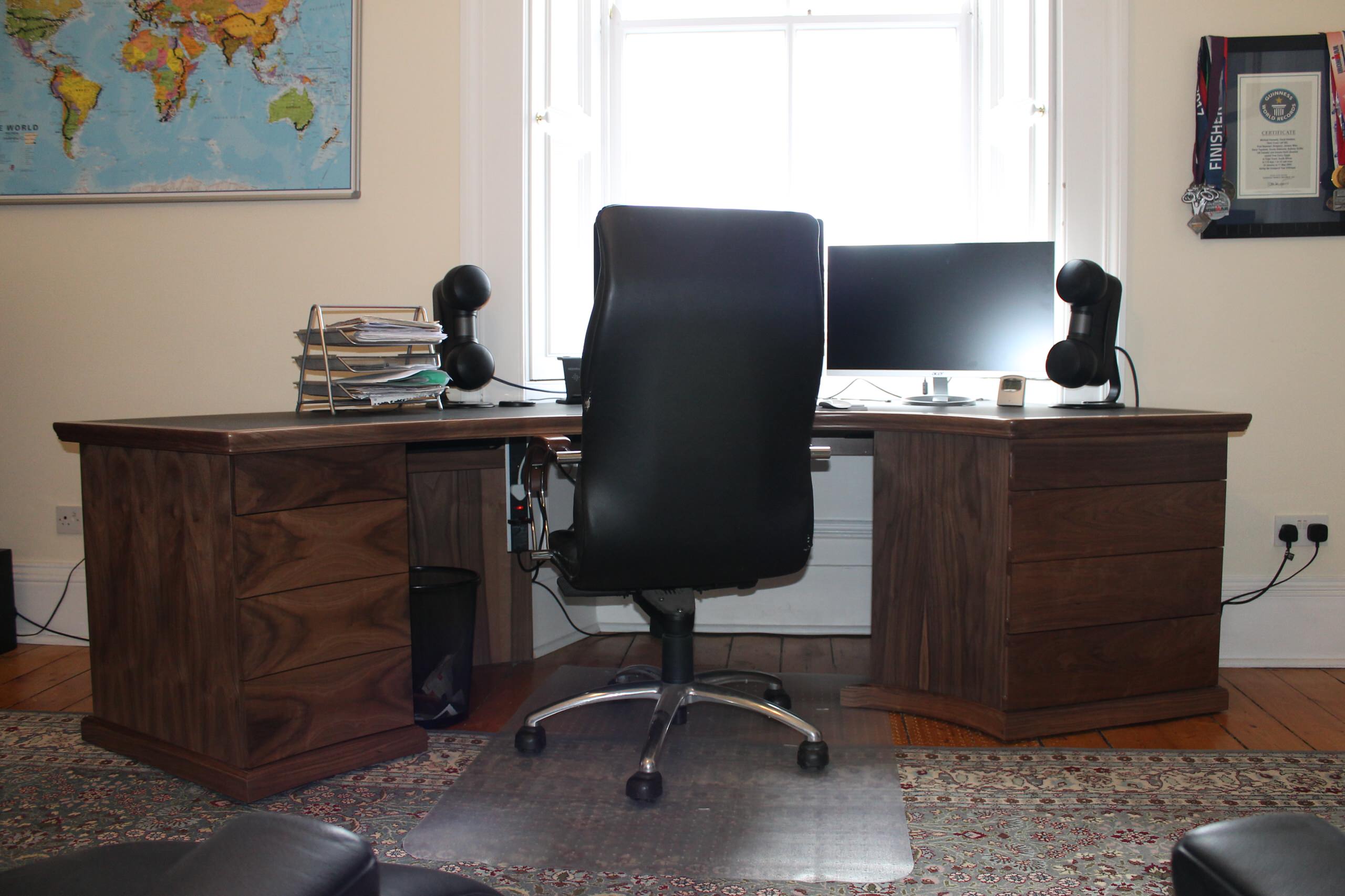 Walnut curved desk