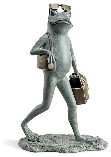 Suave Shopper Frog Garden Sculpture Eclectic Garden Statues