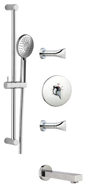Extend Thermostatic Tub and Handheld Shower Set, Brushed Nickel