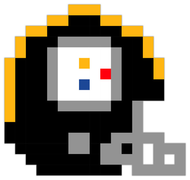 Pittsburgh Steelers Football Helmet Pixel Art Vinyl 24"x24