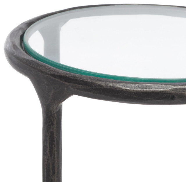 Safavieh couture jessa forged metal tall round end table n a