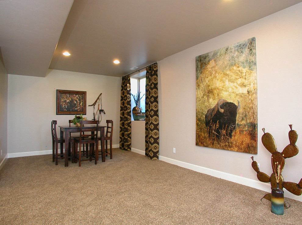 Traditional basement in Denver.