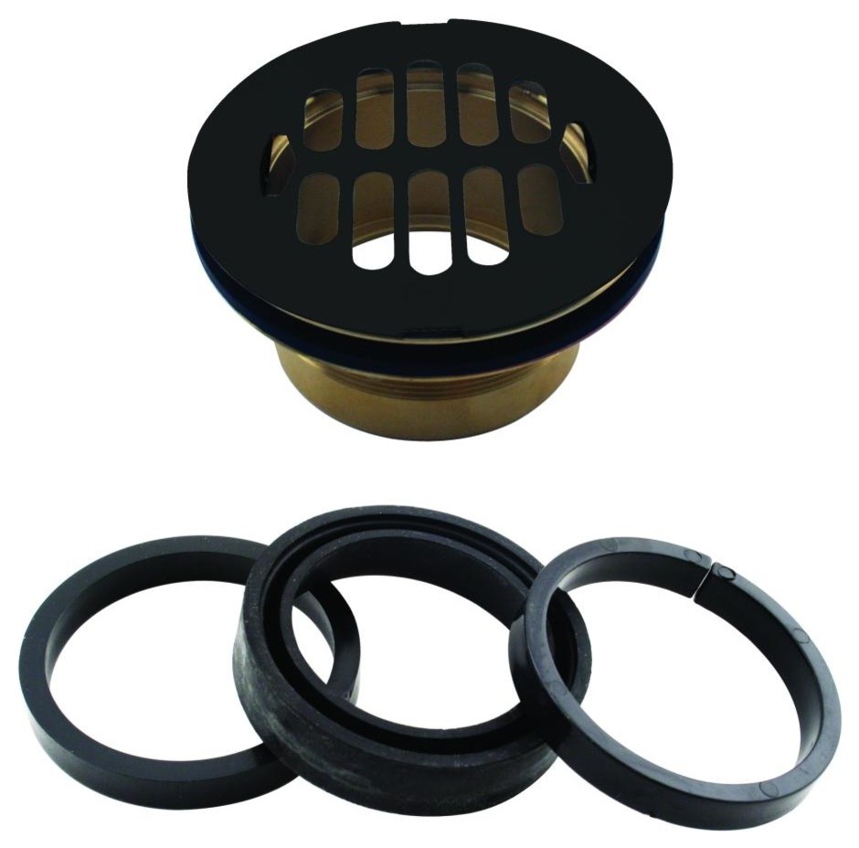 Brass Body SwedgeLock Shower Drain With Grid In Powder Coated Flat