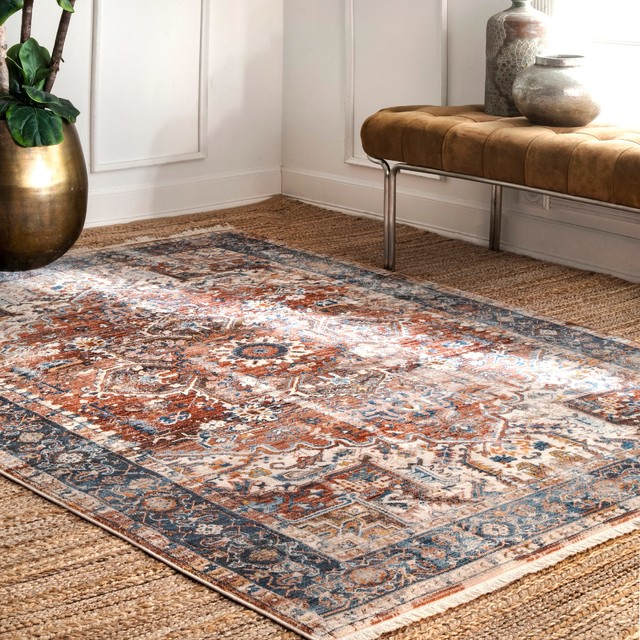 nuLOOM Pauline Tassel VintageStyle Area Rug Contemporary Area Rugs