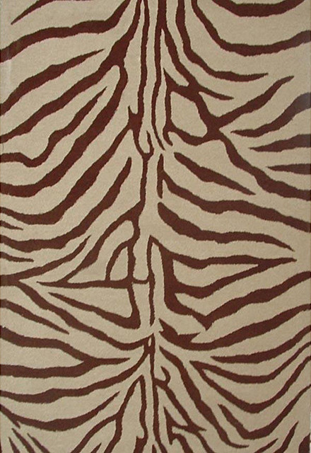 Zebra Hand Tufted Wool Rug Brown And, Zebra Brown Rug