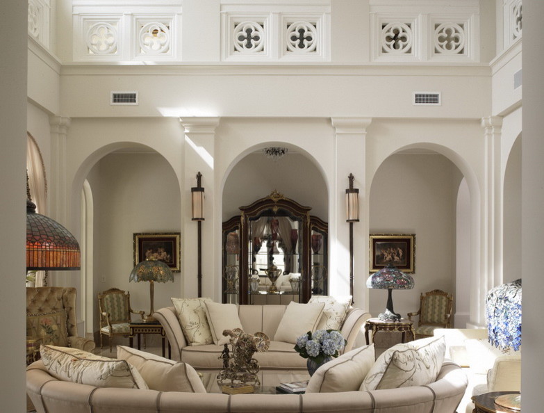 Inspiration for a large traditional formal open concept living room in Miami with white walls, no fireplace and no tv.