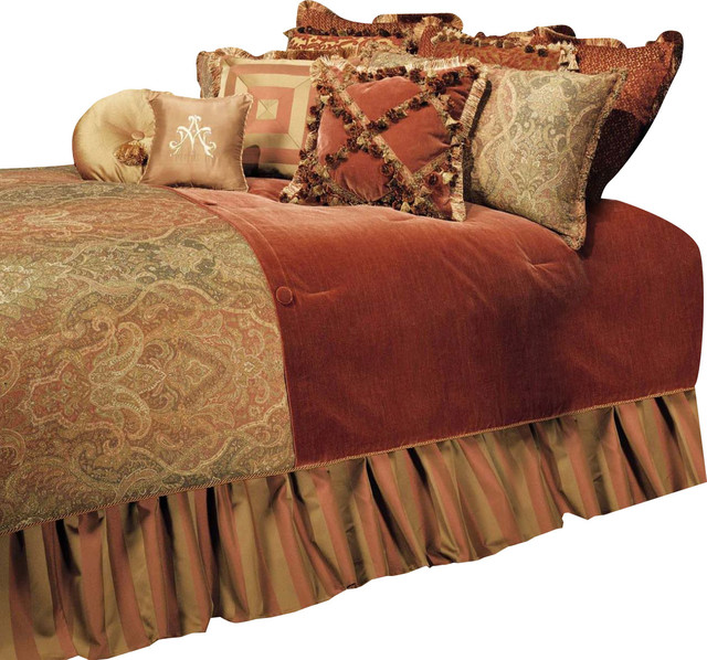 AICO Woodside Park 13-pc King Comforter Set in Spice