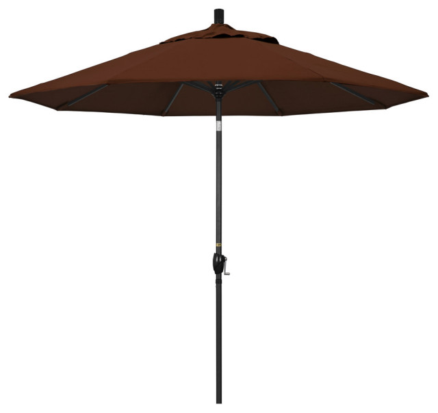 9' Aluminum Umbrella Push Tilt, Bay Brown