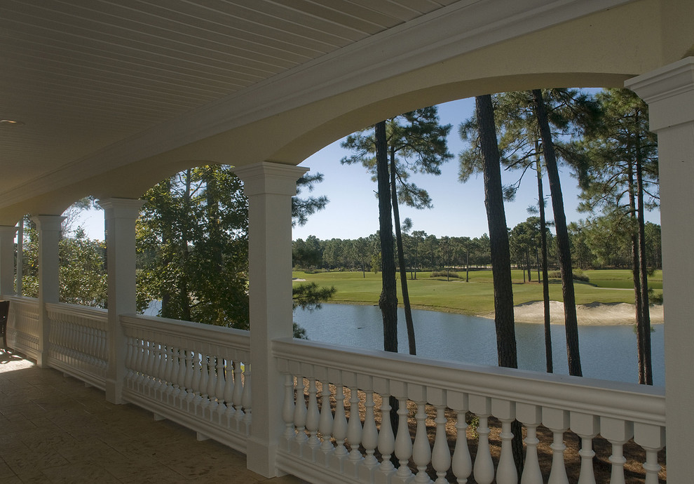 This is an example of a mediterranean verandah in Raleigh.
