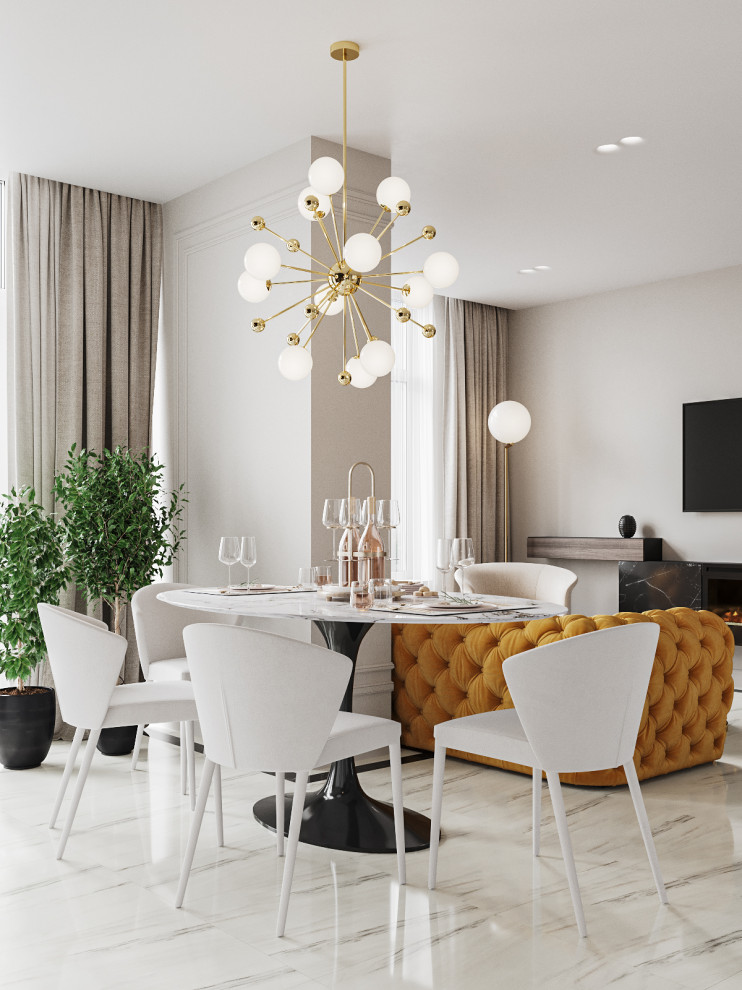 Яркий неоклассический интерьер