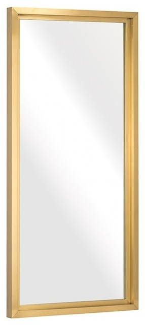 86 8 T Andrea Floor Mirror Recessed Stainless Steel Frame Gold Brushed Finish Contemporary Floor Mirrors By Noble Origins Home Houzz