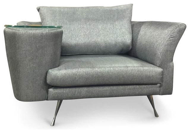 Cafe Unique Chair With Side Table Gray Midcentury Armchairs And Accent Chairs By Zuri Furniture Houzz