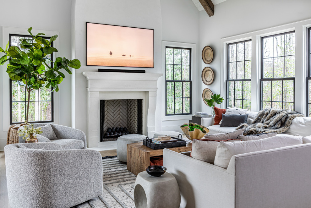 Living room - transitional living room idea in Atlanta